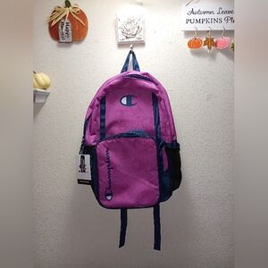 Champion Kids' Vibrant Pink and Navy Backpack Lunch Bag Included